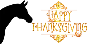 Equestrian Thanksgiving Greeting PNG Image