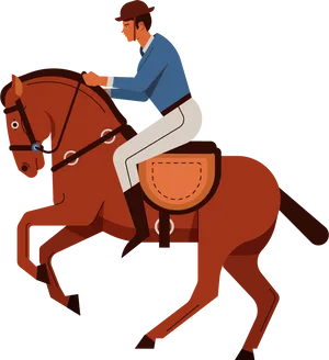 Equestrianin Action Illustration PNG Image