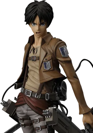 Eren Yeager Attackon Titan Figure PNG Image