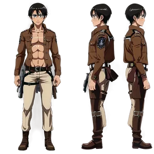 Eren Yeager Full Body Shot Png Cak PNG Image