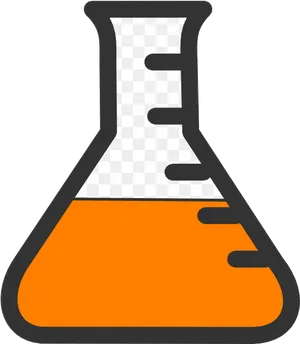 Erlenmeyer Flask Orange Liquid PNG Image