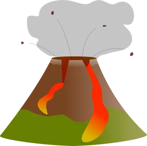 Erupting_ Volcano_ Graphic PNG Image