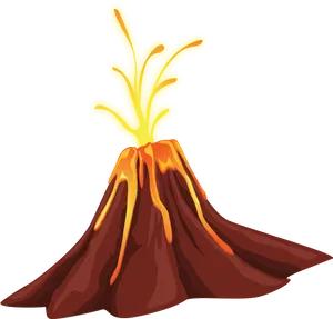 Erupting Volcano Illustration.png PNG Image