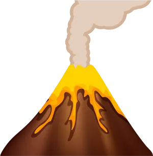 Erupting Volcano Illustration PNG Image