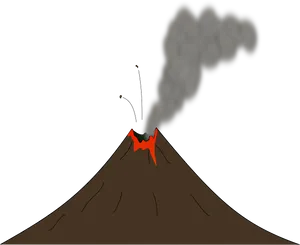 Erupting Volcano Illustration PNG Image