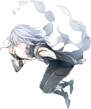 Ethereal_ Anime_ Character_ Floating PNG Image