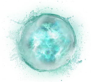 Ethereal Aqua Sphere Bubble PNG Image