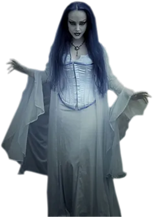 Ethereal_ Blue_ Ghostly_ Figure.png PNG Image