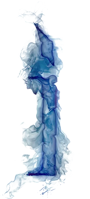 Ethereal Blue Smoke Art PNG Image