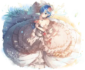 Ethereal Rem Re Zero Artwork PNG Image