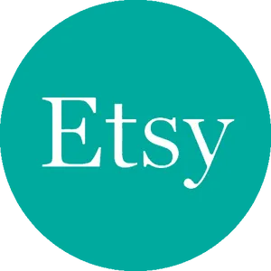 Etsy Logo Teal Background PNG Image