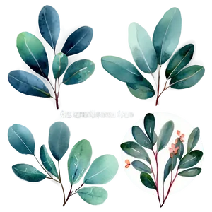 Eucalyptus Watercolor Greeting Card Png Mum PNG Image