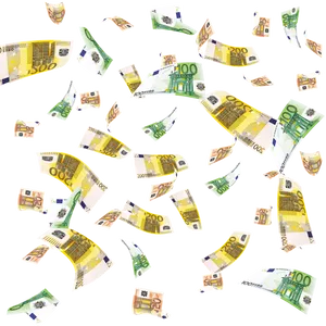 Euro Currency Rain PNG Image