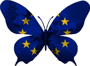 European Union Flag Butterfly PNG Image