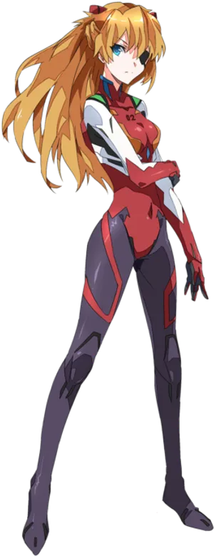 Evangelion Character Asukain Plugsuit PNG Image