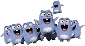 Excited Animated Creatures Cheering.png PNG Image