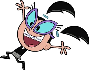 Excited Cartoon Character Jumping PNG Image