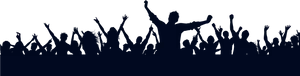 Excited Crowd Silhouette PNG Image