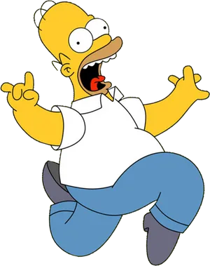 Excited Homer Simpson PNG Image