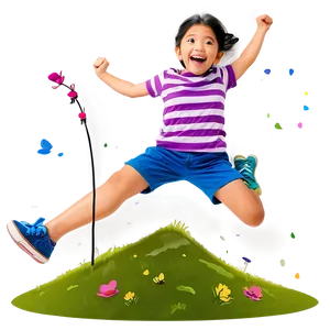 Excited Jump Illustration Png Wfp PNG Image