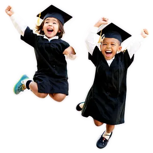 Excited Kindergarten Graduates Jumping Png 89 PNG Image