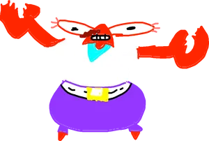 Excited Mr Krabs Drawing PNG Image