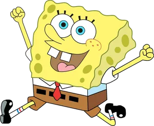 Excited Sponge Bob Square Pants PNG Image