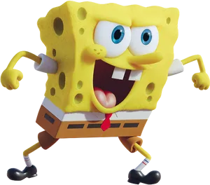 Excited Sponge Bob Square Pants PNG Image