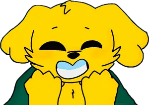 Excited Yellow Cartoon Dog PNG Image