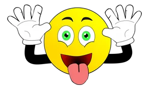 Excited Yellow Face Cartoon PNG Image