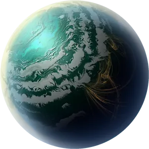 Exotic Alien Planet Artwork PNG Image