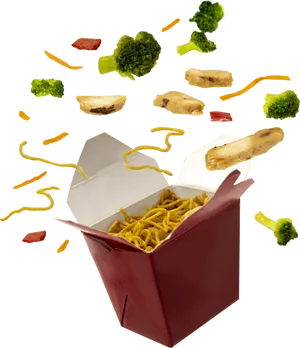 Exploding Chinese Takeout PNG Image