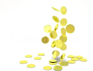 Exploding Gold Coins PNG Image