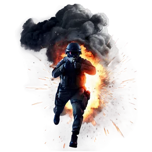 Explosive Action Scene Png Bue PNG Image