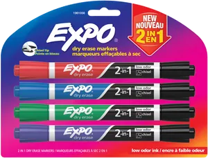 Expo2in1 Dry Erase Markers Packaging PNG Image