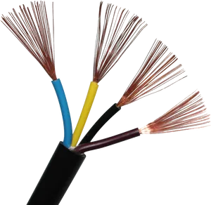 Exposed Copper Electrical Wires PNG Image