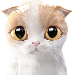 Expressive Cartoon Cat Face PNG Image