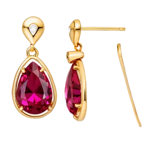 Exquisite Gold Gemstone Earrings Png Ewf PNG Image