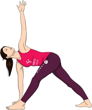 Extended Triangle Pose Yoga Illustration PNG Image