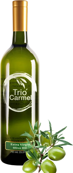 Extra Virgin Olive Oil Bottle With Olives PNG Image