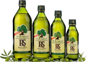 Extra Virgin Olive Oil Bottles PNG Image