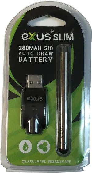 Exxus Slim280m Ah510 Auto Draw Battery PNG