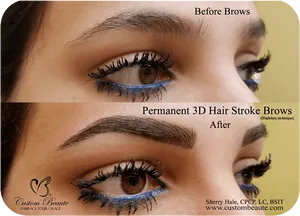 Eyebrow Enhancement Before After PNG Image