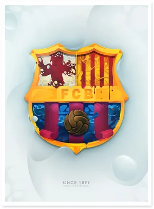 F C Barcelona Logo Artistic Interpretation PNG Image