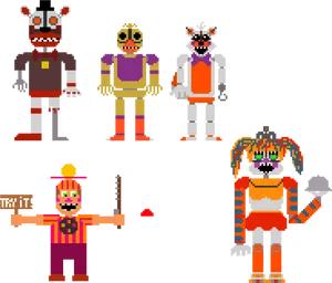 F N A F_ Pixel_ Art_ Characters PNG Image