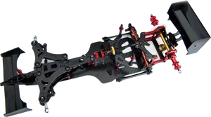 F1 Car Suspension System Exploded View.png PNG Image