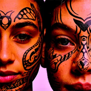 Face Tattoo For Couples Png 57 PNG Image