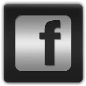 Facebook Icon Glossy Black PNG Image