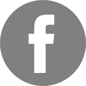 Facebook Icon Whiteon Grey Background PNG Image