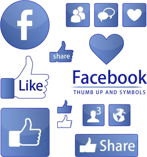 Facebook Iconsand Engagement Symbols PNG Image